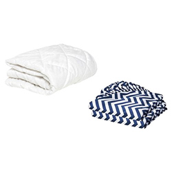 Bassinet Mattress Protector and 2 Chevron Sheets Combo