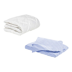 Bassinet Mattress Protector and 2 Gingham Sheets Combo